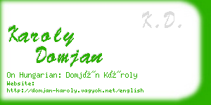 karoly domjan business card